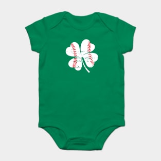 Lucky Baseball St Patricks Day Gift Men Catcher Shamrock Baby Bodysuit